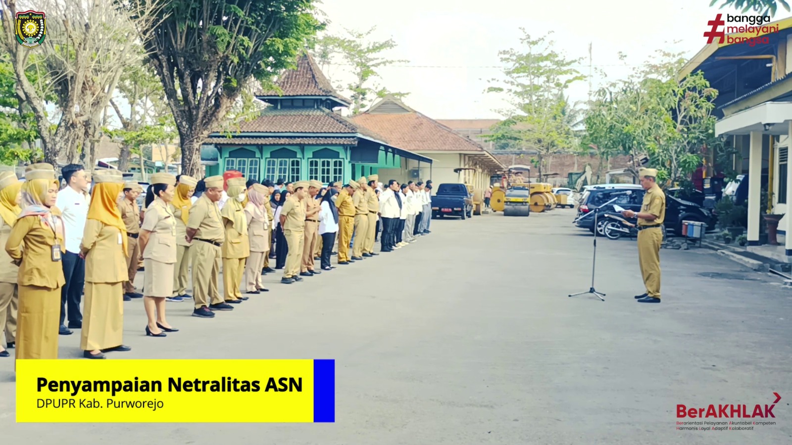 Penyampaian Netralitas ASN Pada Kegiatan Apel Pagi DPUPR Kab. Purworejo