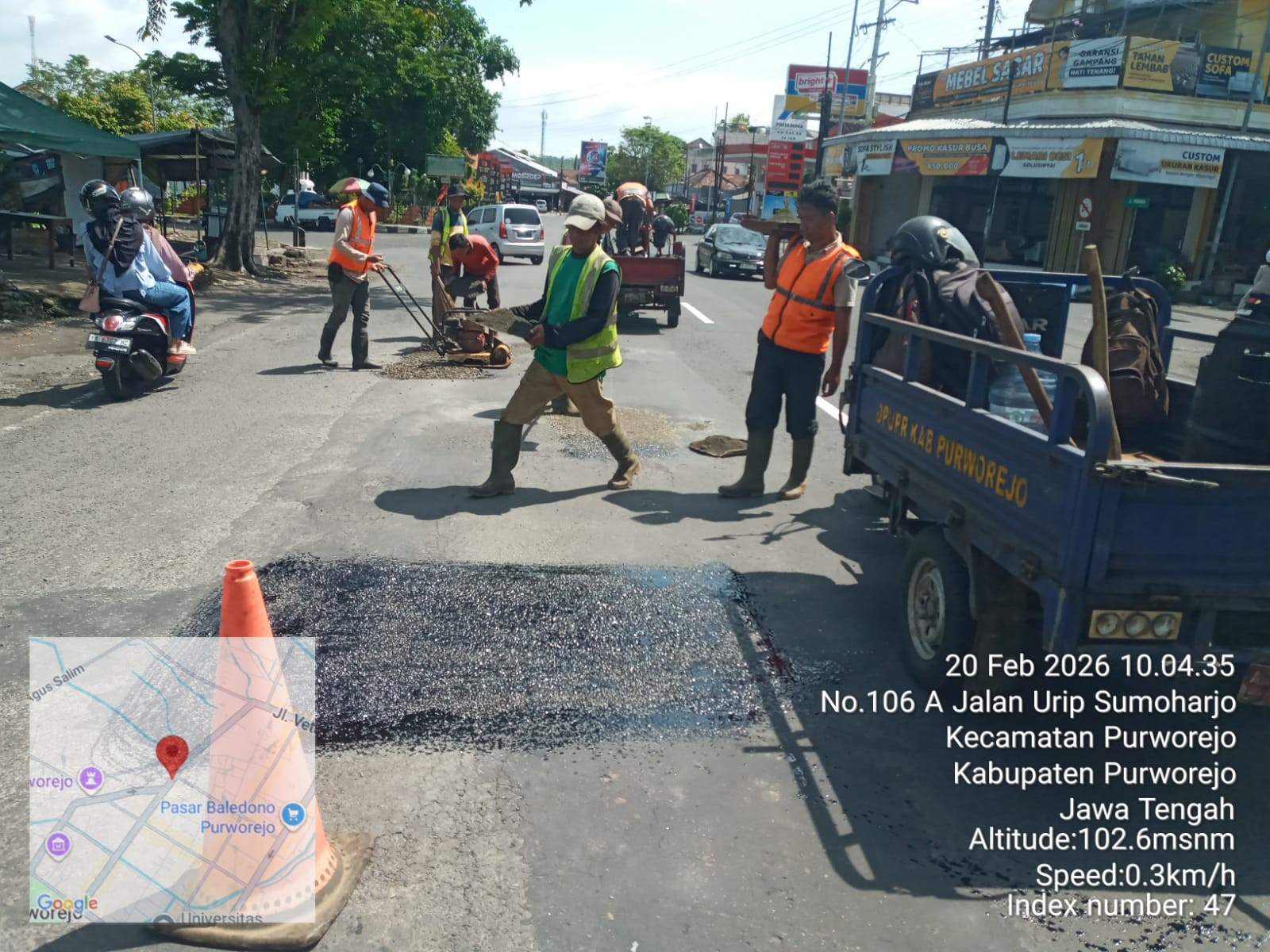 DPUPR Purworejo Lakukan Penambalan Lapen di Sejumlah Ruas Jalan Perkotaan