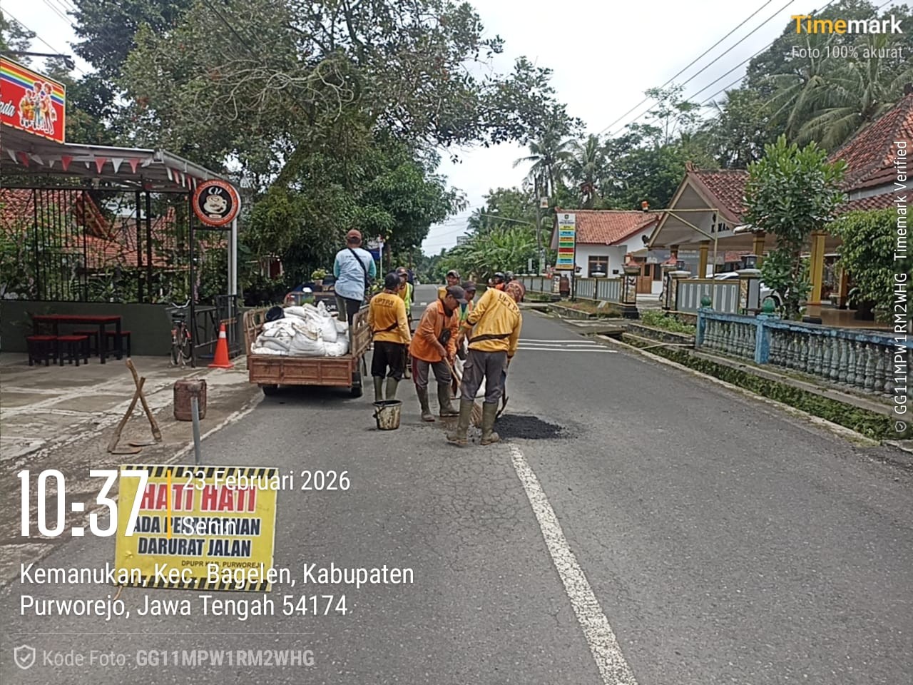 UPT PJI Wilayah Purwodadi Laksanakan Penanganan Darurat Jalan Berlubang di Ruas Bagelen–Soko