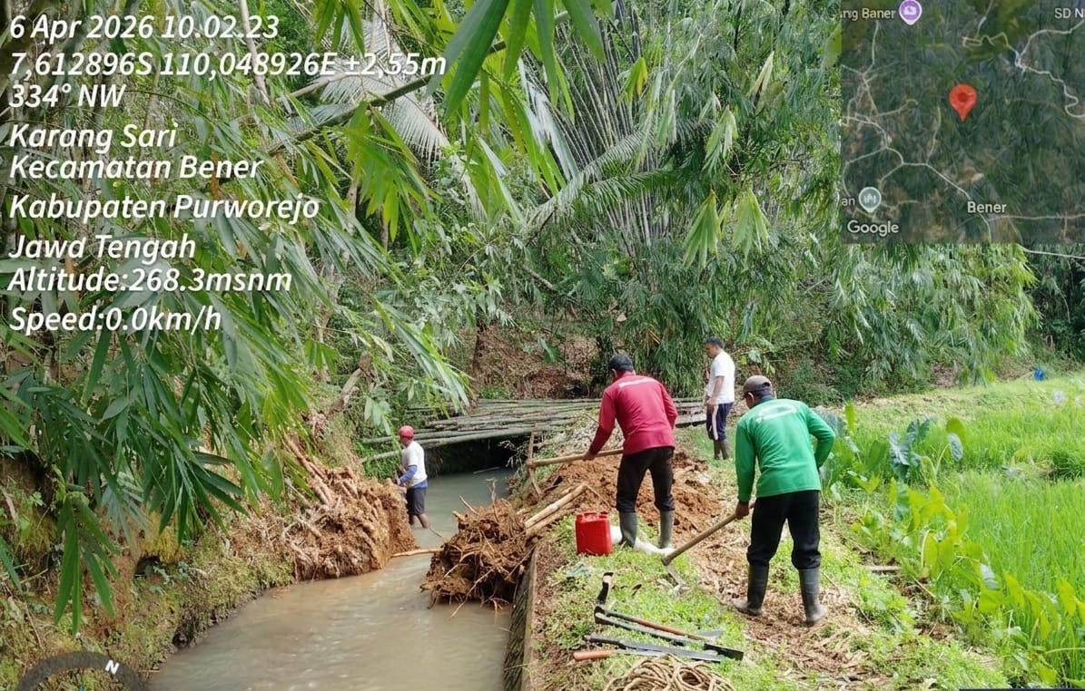 Longsoran Rumpun Bambu Tutup Irigasi DI Krandon, Penanganan Cepat Cegah Gagal Tanam