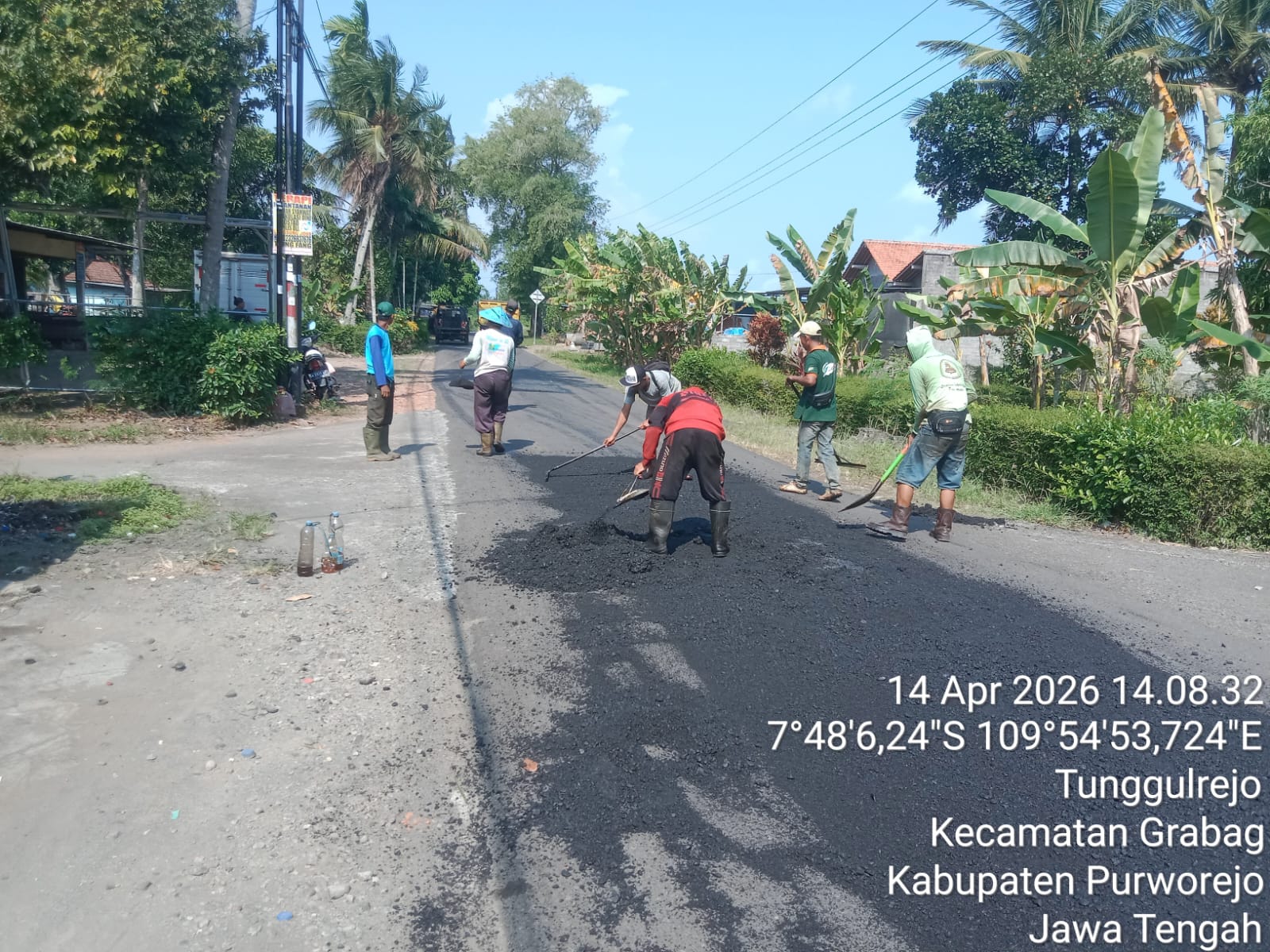 UPT PJI Kutoarjo Laksanakan Penambalan Jalan di Ruas Grabag–Wunut